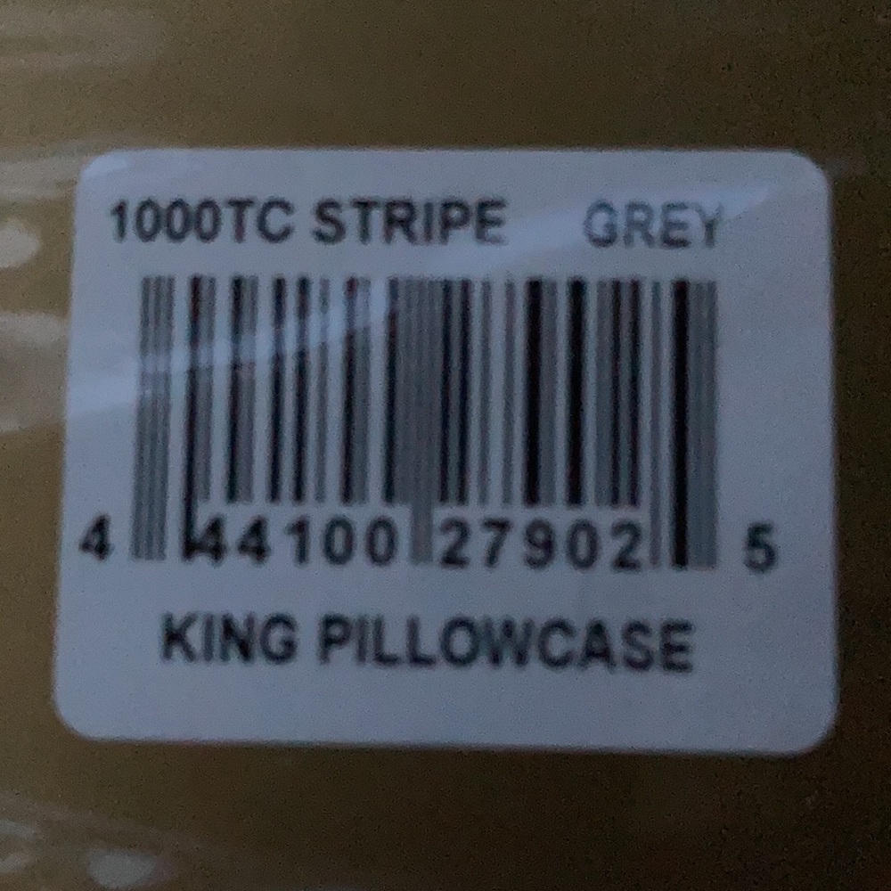 Wamsutta Dream Zone Pillow Cases Pair 1000 Thread Count King Gray Stripe NWT - Picture 4 of 4
